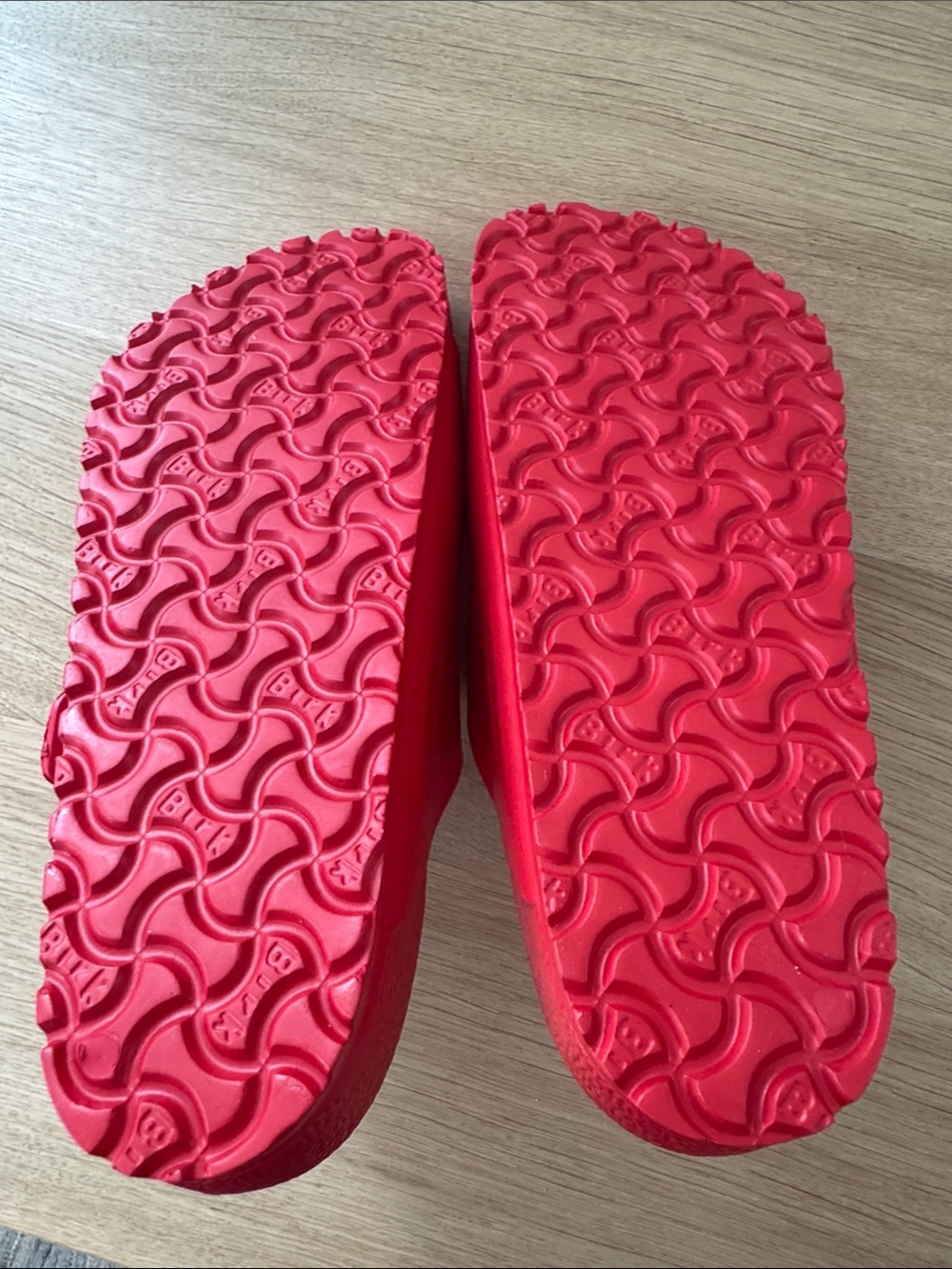 NWT Birkenstock Arizona Bright Red Two-Strap EVA Sandals - Picture 6 of 7